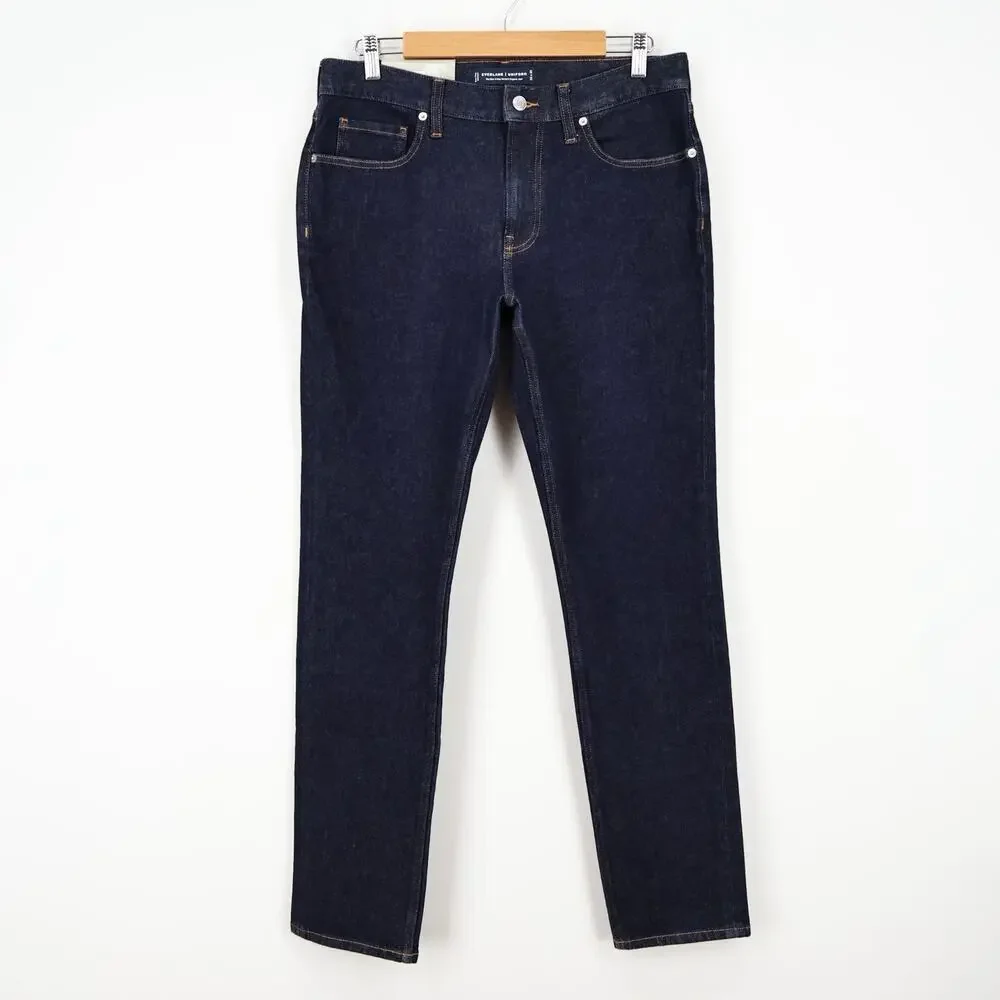 NWT Everlane Men's The Slim 4-Way Stretch Organic Jean Uniform Dark Indigo 33x32